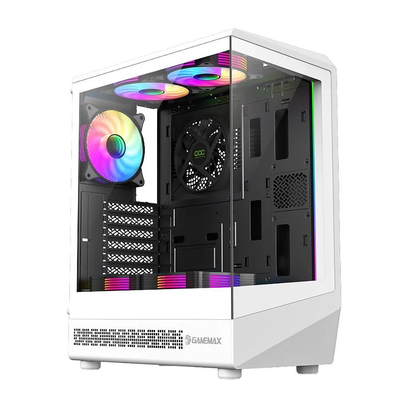 Gamemax кутия Case ATX - Vista COC AW - 5 x 120 mm A-RGB Fans, MB Plate COC Fan