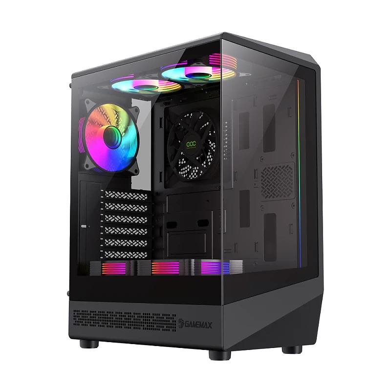 Gamemax кутия Case ATX - Vista COC AB - 5 x 120 mm A-RGB Fans, MB Plate COC Fan