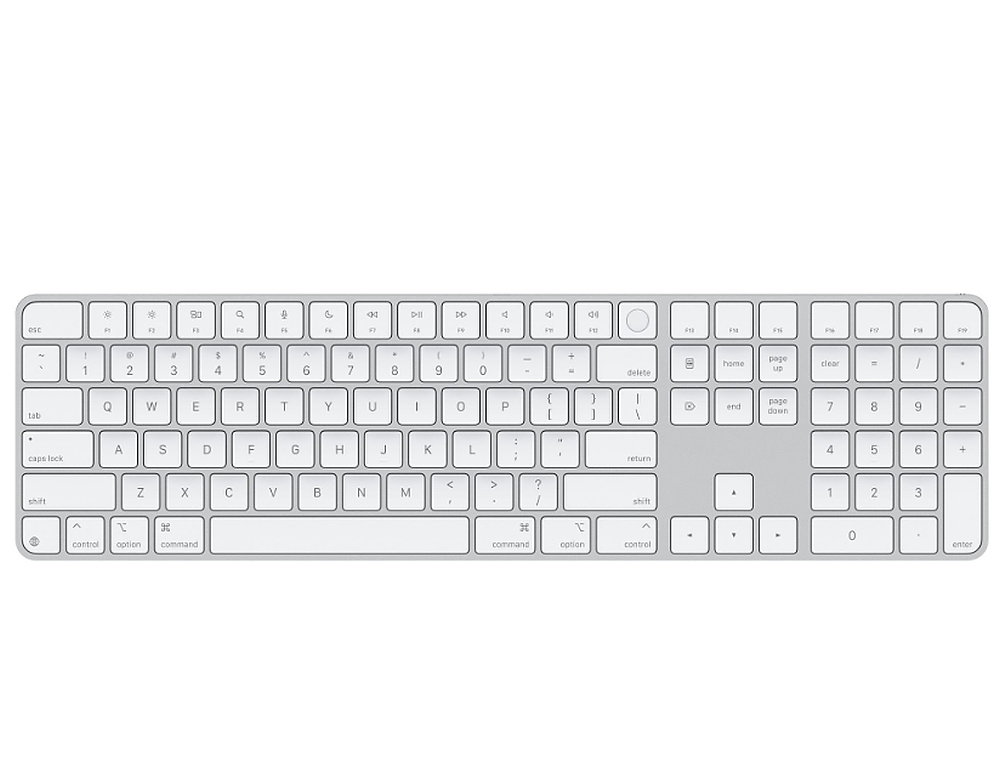 Apple Magic Keyboard (2024) w Touch ID and Numeric Keypad - US English - White Keys