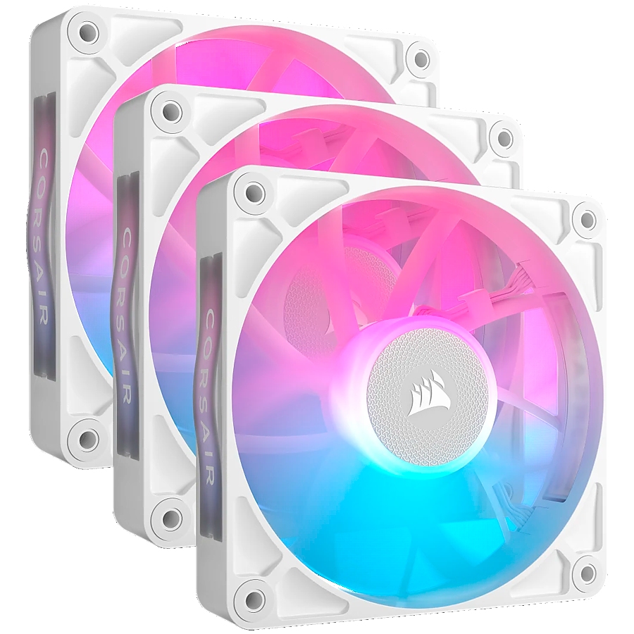 CORSAIR RX RGB Series, iCUE LINK RX120 RGB White, 120mm RGB Fan, Triple Fan Kit
