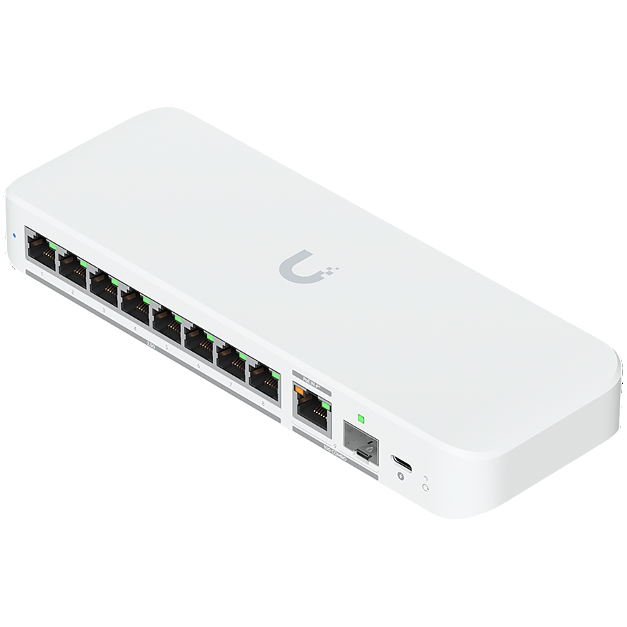 Ubiquiti switch USW-Flex-2.5G-8-EU 8-port 2.5 GbE ports, 10 GbE PoE+ input port for power / SFP+ port combo