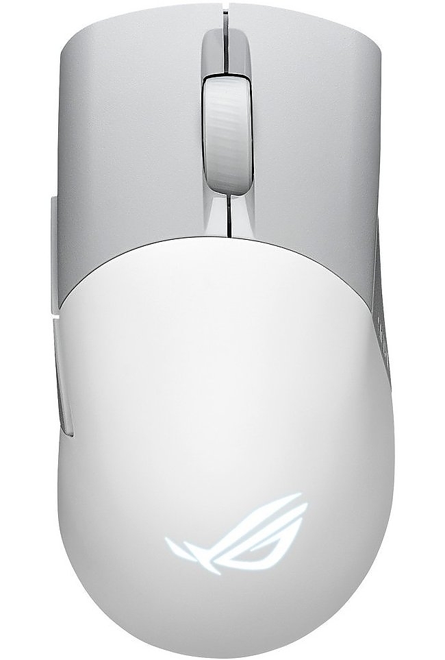 Asus ROG Keris Wireless AimPoint Gaming Mouse, Tri-mode connectivity (2.4GHz RF, Bluetooth, Wired), 36000 DPI sensor, 5 programmable buttons, ROG SpeedNova, Replaceable switches, Paracord cable, White