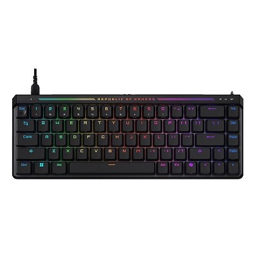 Asus ROG Falchion Ace HFX 65 Analog Gaming Keyboard, pre-lubed ROG HFX Magnetic Switches, Rapid Trigger, touch panel, 8000 Hz polling rate, five-layer dampening & gasket mount, cover case, PBT Keycaps