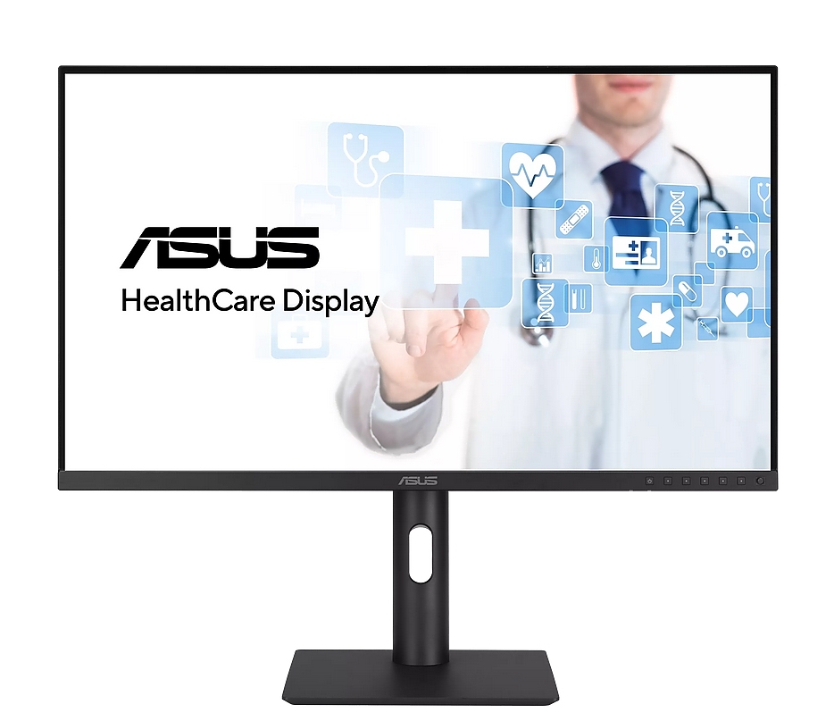Asus HA2741A HealthCare Monitor, 27”, WLED/IPS, QHD (2560 x 1440), 3.6MP AGLR, DICOM Part 14 GSDF, DICOM Preset, Auto Calibration, JND < 10%, Antibacterial Treatment, USB-C, HDMI, DisplayPort Daisy-chain, Ergonomic Stand, Black