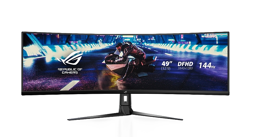 Asus ROG STRIX Curved XG49VQ, 49" DFHD (3840x1080) Gaming monitor, VA, up to 144Hz, 125% sRGB, DP, HDMI, USB3.0, FreeSync 2 HDR, DisplayHDR400, AuraSync, Red+Dark Gray