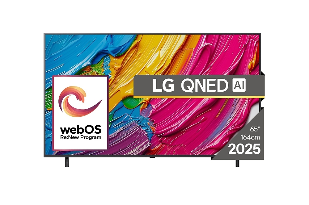 LG 65QNED80A3A, 65" 4K QNED HDR Smart TV, 3840x2160, DVB-T2/C/S2, Alpha 7 AI Processor, HDR10 / HLG, webOS 25 ThinQ, VRR / ALLM / HGiG, 4K Upscaling, WiFi 5, Voice Controll, Bluetooth 5.1, AirPlay 2, LAN, CI, HDMI, SPDIF, Google Cast, 2 pole Stand