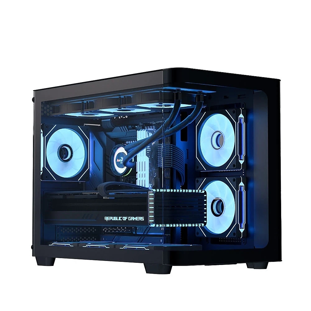 AeroCool кутия Case mATX - P300C-G-BK-v1 - 3 x 120 mm Infinity Mirror A-RGB