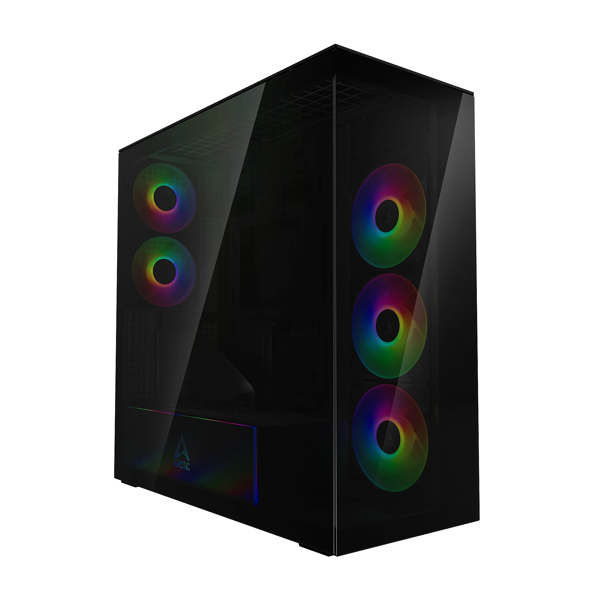 Arctic кутия Case E-ATX - Xtender VG (Black) - PCIe Gen 4 riser included, 5 A-RGB Fans included
