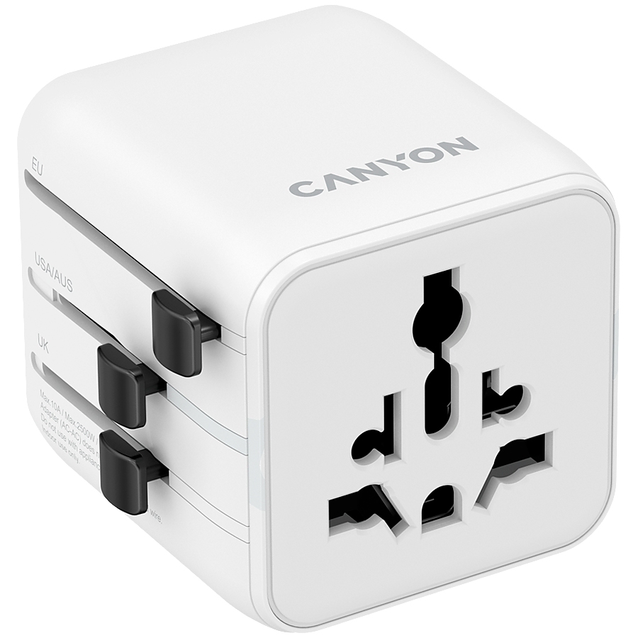 CANYON Travel Adapter OnTour One EU/UK/US/AUS   White
