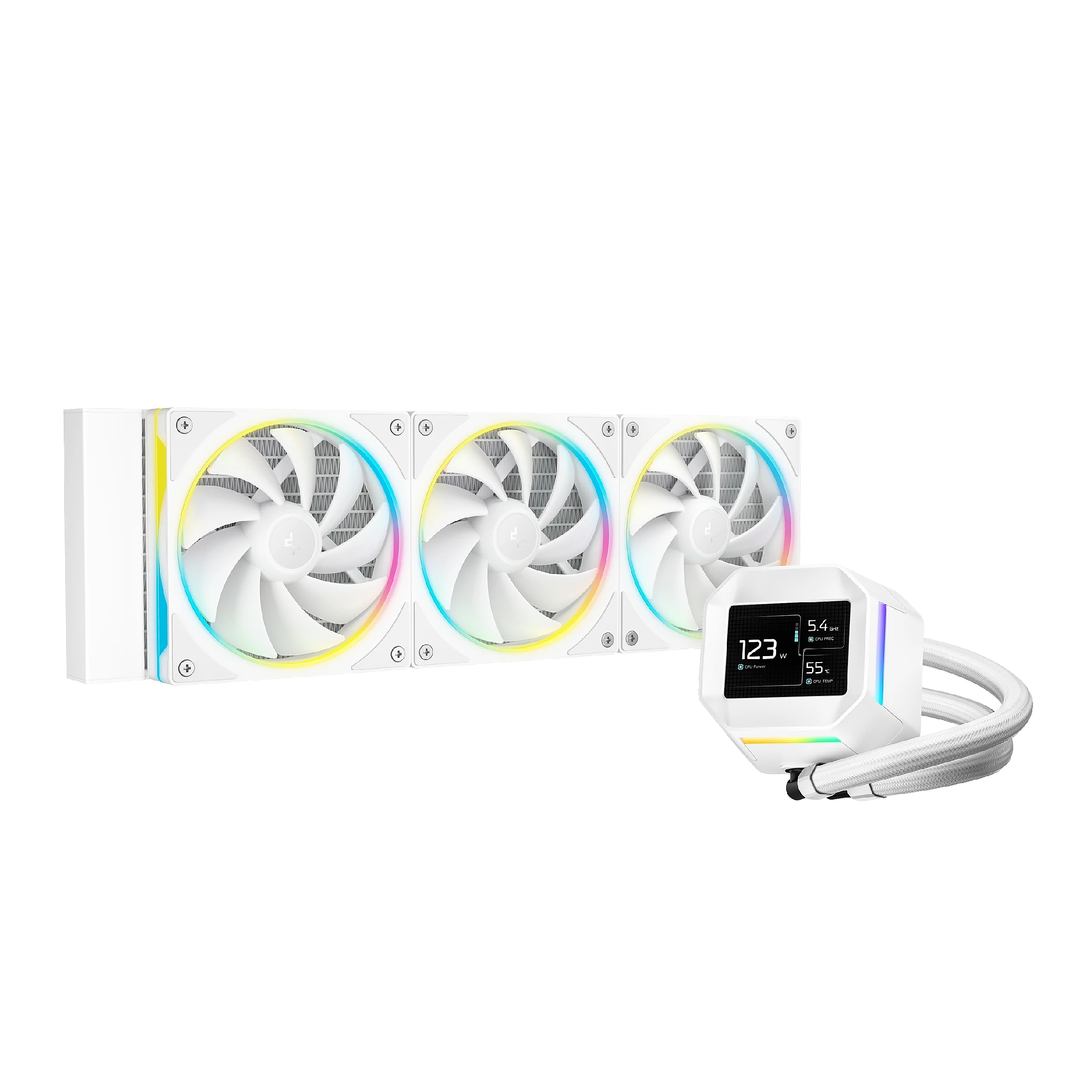 DeepCool водно охлаждане Water Cooling LM360 WH - 2.4 inch IPS Display, Addressable RGB