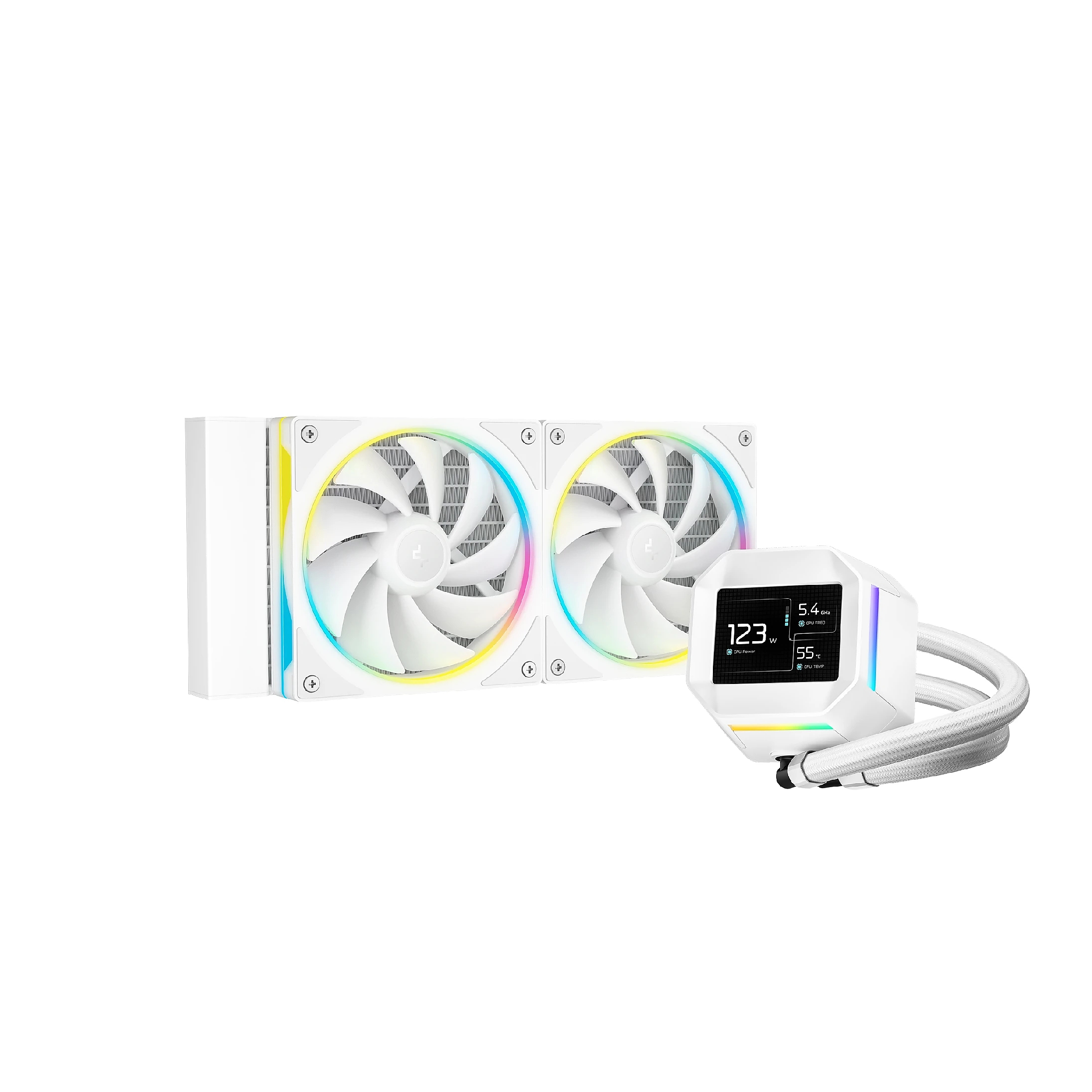 DeepCool водно охлаждане Water Cooling LM240 WH - 2.4 inch IPS Display, Addressable RGB