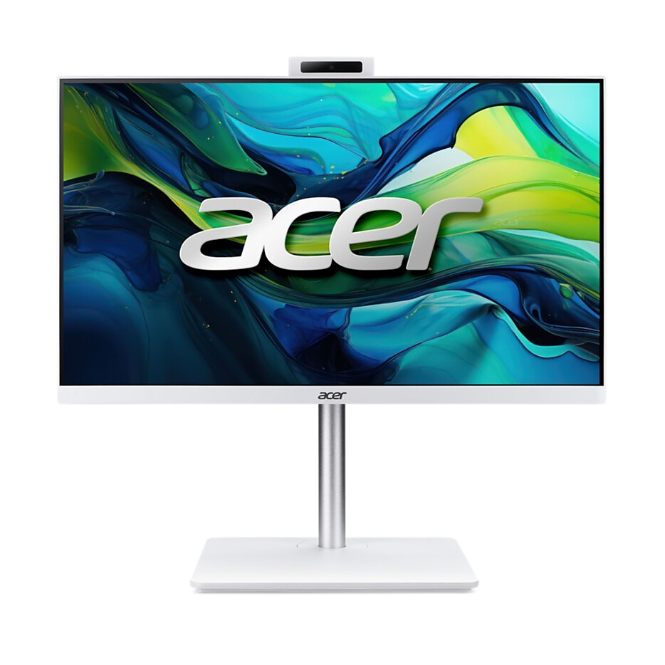 Acer Aspire C24-A, 23.8'' FHD IPS AiO 120Hz Intel Core i5-13420H (up to 4.60GHz, 12MB), 16GB DDR4 (1 slot free), 1TB SSD, no DVD, Intel UHD, HDMI, USB 3.2, USB 2.0, Type-C, RJ-45, WiFi 6E, Glan, SD reader, Ergo stand, Cam+mic., KBD& Mouse, NO OS, White