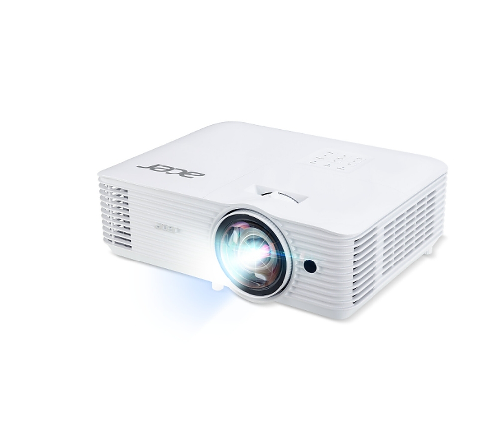 Acer Projector S1387, DLP, Short Throw, WXGA (1280x800), 4000 ANSI Lumens, 20,000:1 Dynamic Black, HDMI 3D Ready, 2? HDMI (1.4b), DC Out (5V/1A, USB-A), RS232, Speaker 16W, Bluelight Shield, 3.1 kg, 3Y, White