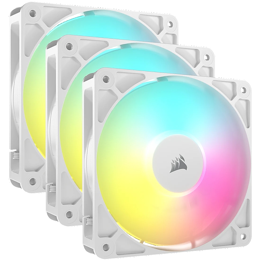 CORSAIR RS120 ARGB White, 120mm ARGB Fan, Triple Pack