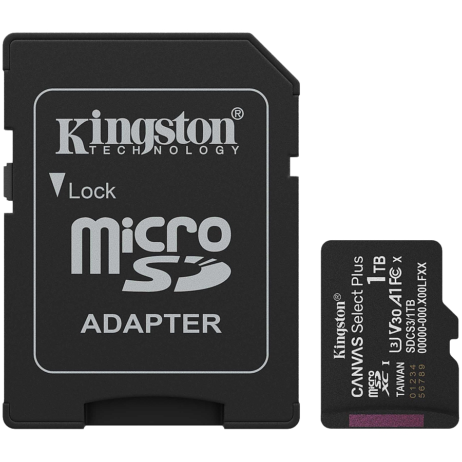 Kingston 1TB microSDXC Canvas Select Plus Gen3 150MB/s A1 Card + Adapter
