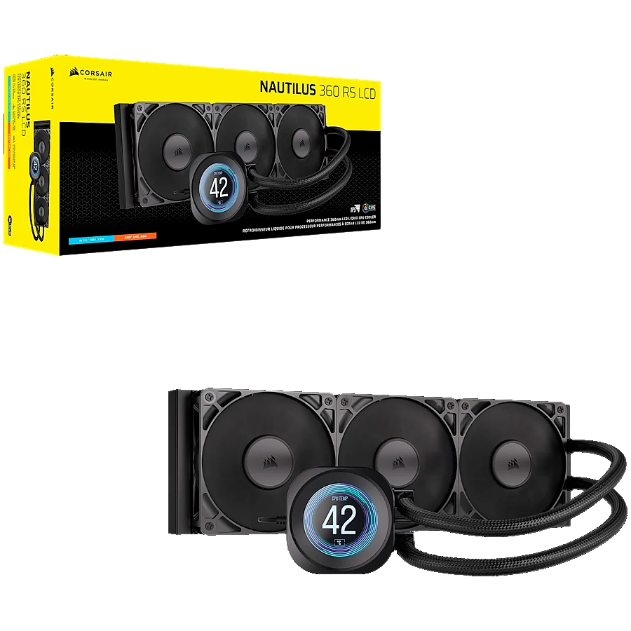 CORSAIR NAUTILUS 360 LCD, 360mm Radiator, Liquid CPU Cooler
