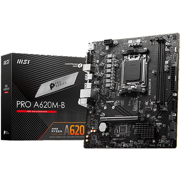 MSI MB Sc AM5 PRO A620M-B, AMD A620, 2xDDR5, 1xHDMI, 1xVGA, mATX
