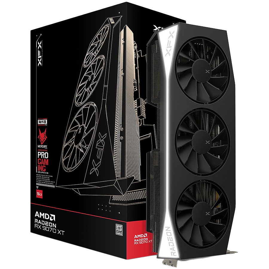 XFX Mercury AMD Radeon RX 9070XT 16GB GDDR6 256-bit HDMI 3x DP