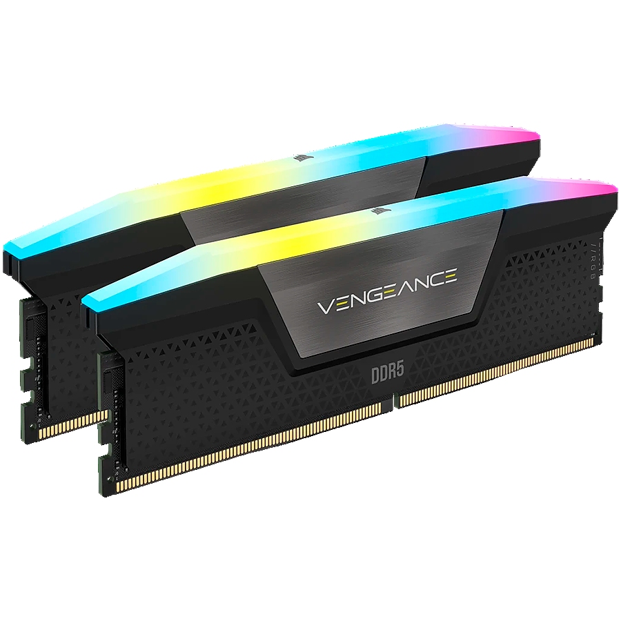 Corsair DDR5, 6000MT/s 32GB 2x16GB DIMM, Unbuffered, 36-36-36-76, Std PMIC, AMD EXPO, VENGEANCE RGB DDR5 Cool Grey Heatspreader, Black PCB, 1.35V