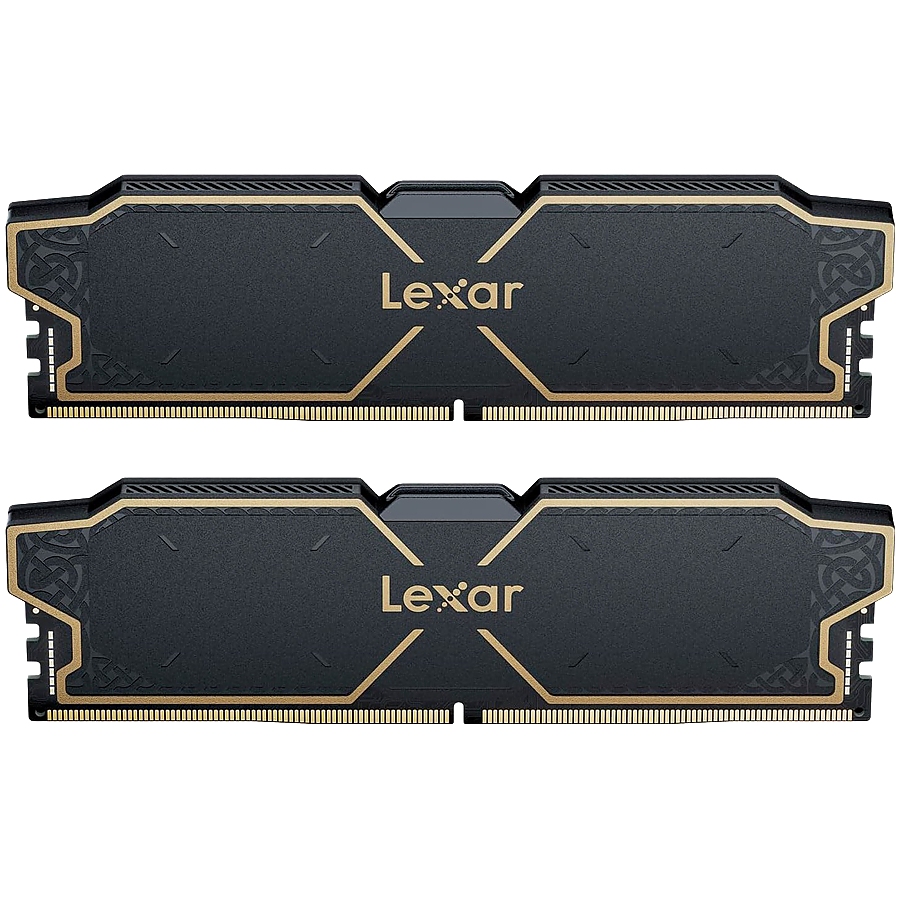 Lexar 32GB Kit (2x16GB) THOR DDR5 6000 CL38 1.3V Memory with heatsink, Dual pack, Black Color