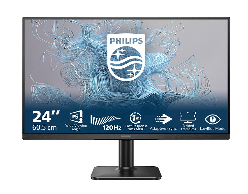 Philips 24E2N1110, 23.8" IPS WLED, 1920x1080@120Hz, 4ms GtG, 1ms MPRT, 300cd m/2, 1500:1, Mega Infinity DCR, Adaptive Sync, FlickerFree, LowBlue Mode, Tilt, D-SUB, HDMI