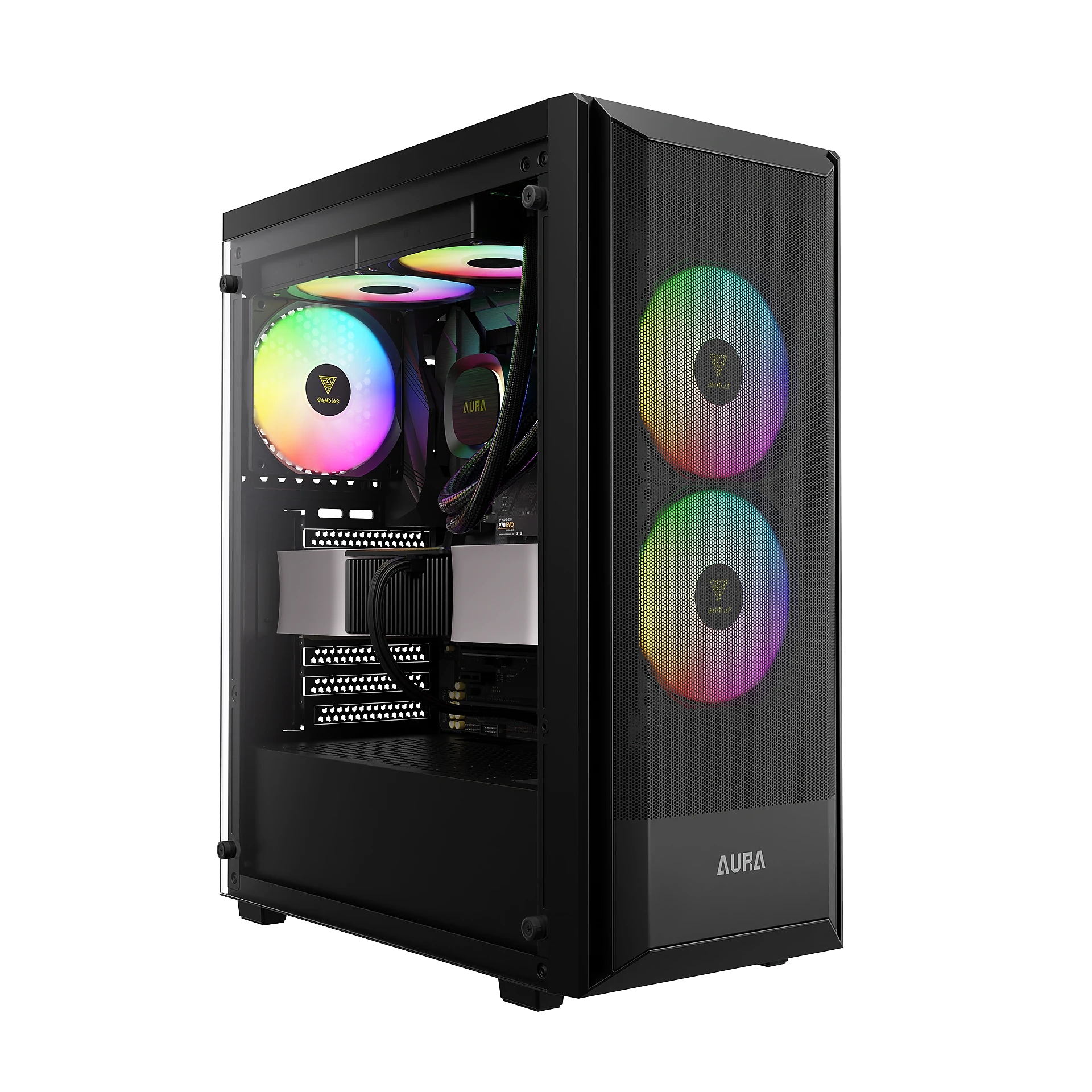 Gamdias кутия Case ATX - AURA GC6 ELITE ARGB BK - Addressable RGB, Mesh