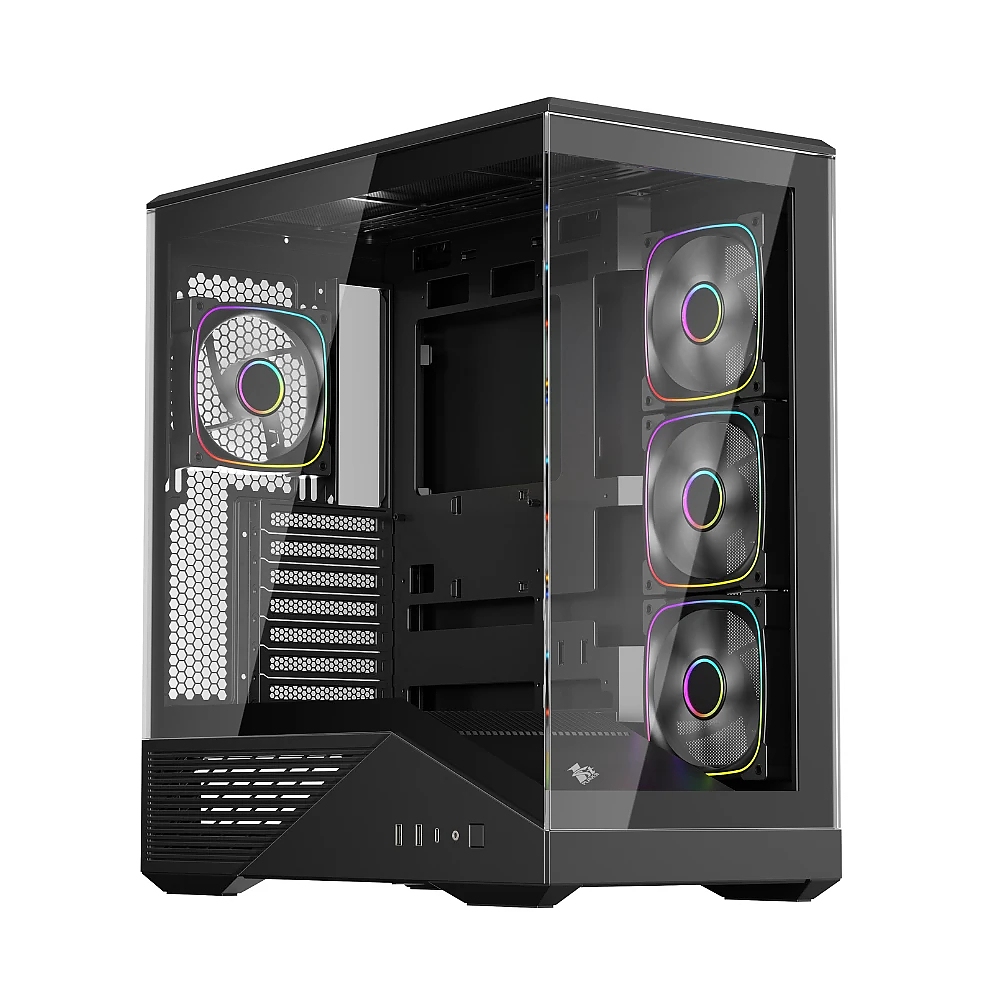 1stPlayer кутия Case ATX - GM7 Black - 4 x 120 mm A-RGB fans included, USB-C