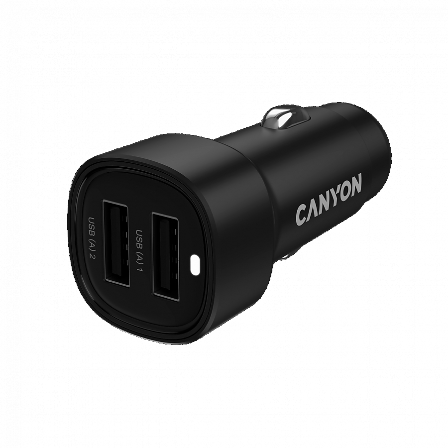 CANYON car charger OnDrive 24  24W 2xUSB-A Black