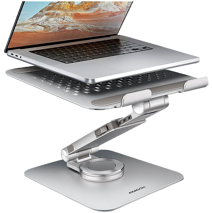 AXAGON STND-LR ALU HQ ROTATING massive stand for 10"-16" laptops, many adjustable angles