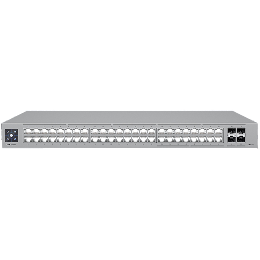 Ubiquiti 48-port, Layer 3 Etherlighting switch with 2.5 GbE, 16x 2.5 GbE RJ45 ports, 32x  GbE RJ45 ports, 4x 10G SFP+ ports