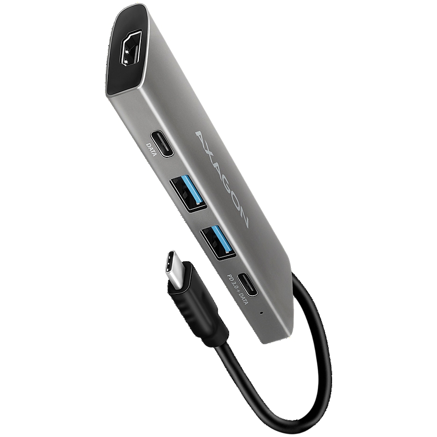 AXAGON HMC-5G21 2x USB-A + 2x USB-C + HDMI 4K/30Hz, USB-C 3.2 Gen 2 10Gbps hub, PD 60W, 13cm USB-C cable