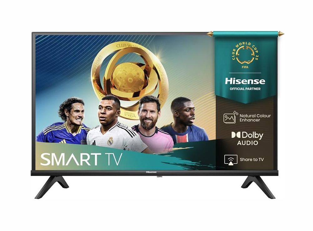 Hisense 32" A4Q, HD 1366x768,3000:1, DLED, HLG, DTS Virtual X, Smart TV, WiFi, WiFi Direct, BT, VIDAA U7,Anyview Cast, 2xHDMI, 2xUSB, LAN, CI+, DVB-T2/C/S2, Black