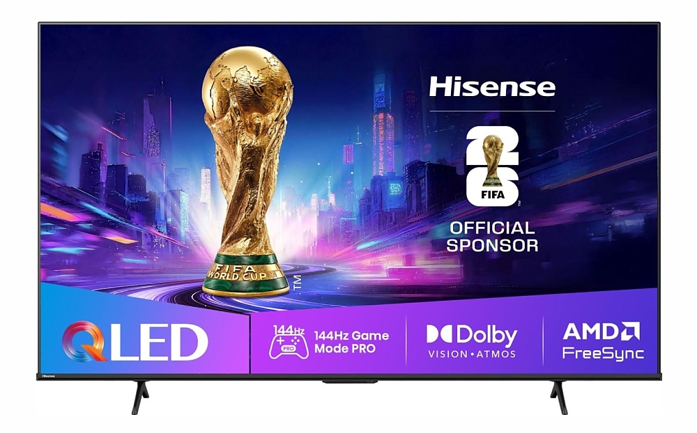 Hisense 65" E7Q Pro, 4K Ultra HD 3840x2160, QLED, Quantum Dot, 144Hz, HDR 10+ adaptive, HLG, Dolby Vision, DTS Virtual X, Smart TV, WiFi 5GHz, WiFi Direct, BT, Anyview Cast, 4xHDMI, 2xUSB, LAN, CI+, DVB-T2/C/S2, Black