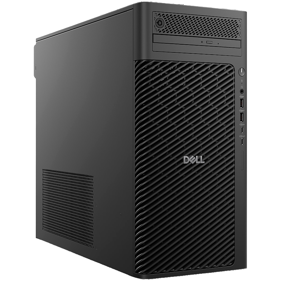 Dell Pro Max Tower T2 (FCT2250), Intel Core Ultra 7 265 (20C, 20T, 30MB cache, up to 5.3GHz), 16GB (1x16GB) DDR5, 512GB M.2 SSD, Integrated Graphics, BG KBD, Mouse, Ubuntu, 3Y ProSupport