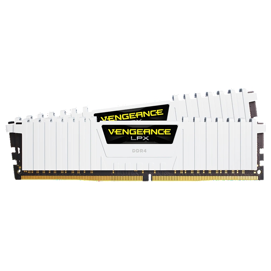 CORSAIR DDR4, 3200MHz 16GB 2x8GB Dimm, 16-20-20-38, XMP 2.0, Vengeance LPX White Heatspreader, Black PCB, 1.35V