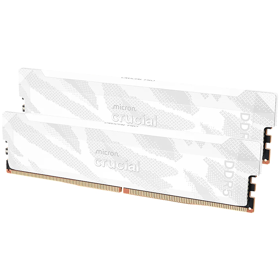 Crucial Pro OC 32GB Kit (2X16GB) DDR5-6400 CL32 UDIMM White