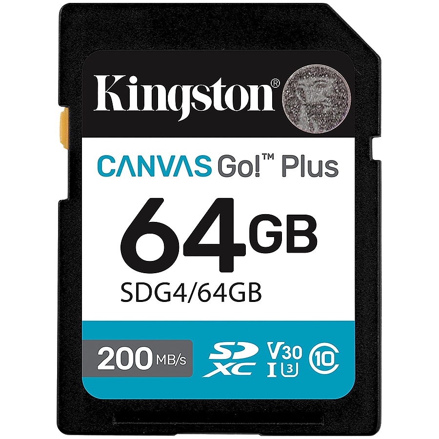 KINGSTON 64GB SDXC Canvas Go Plus Gen4 200MB/s C10 UHS-I U3 V30