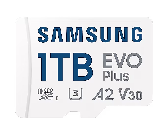 Samsung 1TB micro SD Card EVO Plus with Adapter, UHS-I interface, Read Speed up to 160MB/s