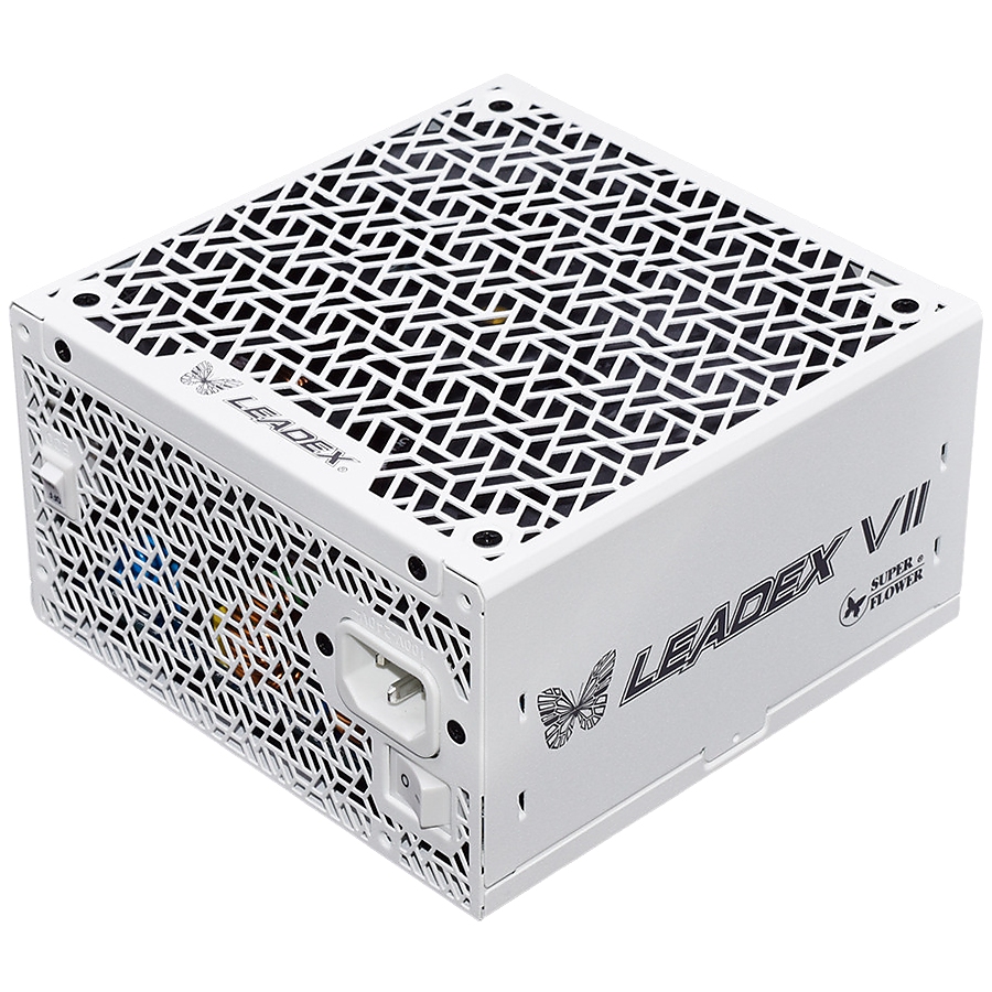 Super Flower Leadex VII Platinum 1200W ATX 3.1, 80 Plus Platinum, Fully Modular, Compact 150mm Size, 140mm F.D.B Fan, White, 10 year warranty