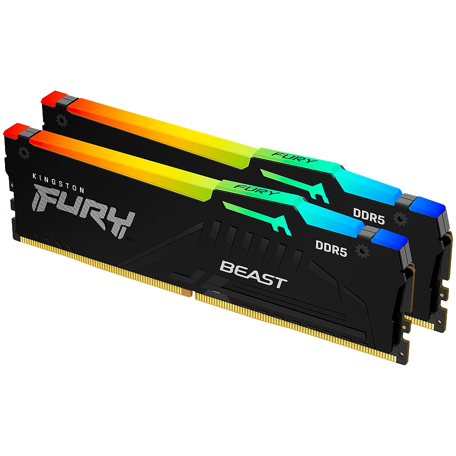 Kingston 64GB 5600MT/s DDR5 CL36 DIMM (Kit of 2) FURY Beast RGB