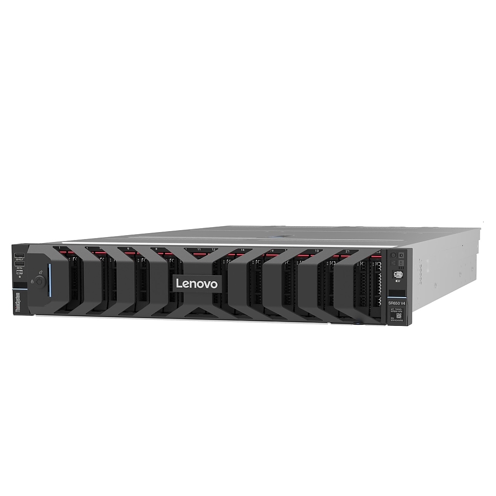 Lenovo ThinkSystem SR650 V4, Intel Xeon 6515P (2.30 GHz, 16-core, 72 MB Cache, 150W), 1x32GB 2Rx8, 2x 960GB ER3 M.2, ThinkSystem M.2/E1.S SATA/NVMe 2-Bay PCIe Hot-Swap RAID Enablement Kit, 940-8i 4GB, 2x800W, XCC3 Premier