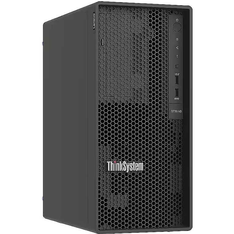Lenovo ThinkSystem ST50 V3, Intel Xeon 6353P (2.70 GHz, 8-core, 24 MB Cache, 65 W), 1x32GB 2Rx8, 2x960GB SSD, SW RAID, 1x500W, XCC2 Standard