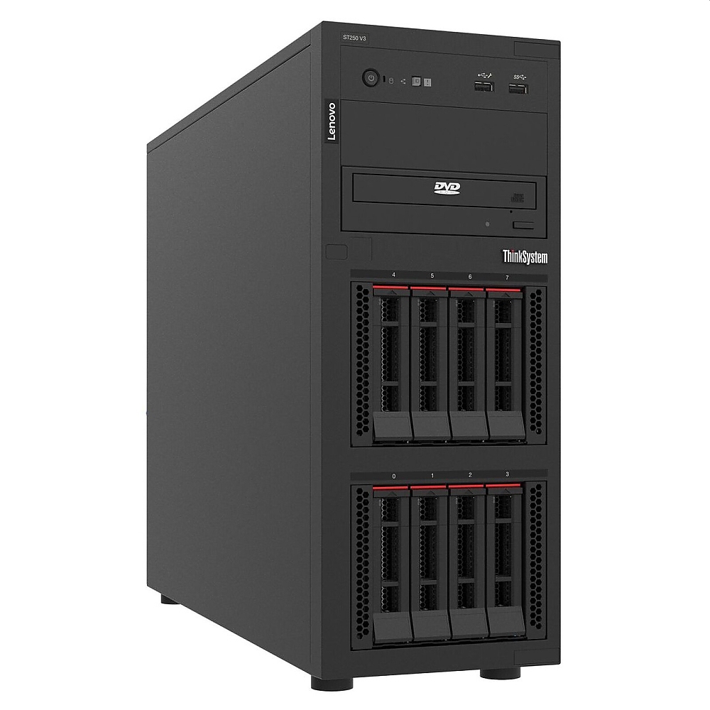 Lenovo ThinkSystem ST250 V3, 1xIntel Xeon 6353P 8C 2.7GHz 65W, 1x32GB 2Rx8, 2x960GB SSD SFF, ThinkSystem RAID 940-8i 4GB Flash PCIe Gen4 12Gb Adapter, 1x800W, 3Y Premier Service NBD Response, XCC Platinum