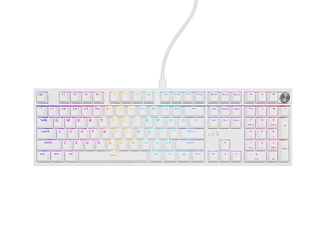 Genesis Mechanical Gaming Keyboard Thor 404 White RGB Backlight Gateron Peach Silent, US Layout