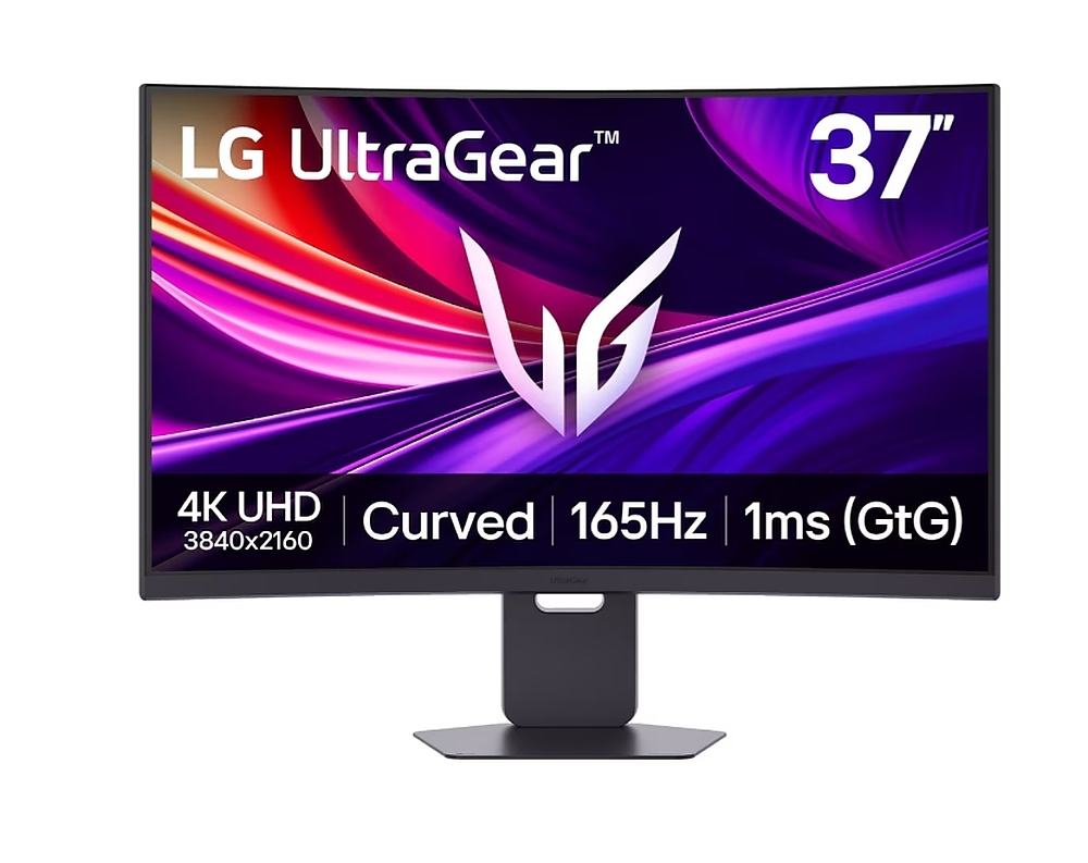 LG 37G800A-B, 36.5" UltraGear VA Curved, 1ms (GtG), 165Hz, 4000:1, 400cd/m2, 4K UHD (3840x2160), FreeSync, DAS, VRR, HDR 10, DCI-P3 95%, USB-C (PD 65W), AI, HDMI, DisplayPort, Speacers 5W x 2, Height Adjustable,Tilt, Swivel, Black