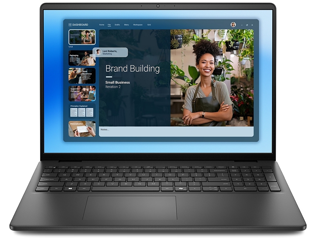 Dell 16 DC16250, Intel Core 5 120U (10 cores, up to 5.0 GHz), 16.0" FHD+(1920x1200) AG, 300nits, 16GB, 2x8GB, DDR5, 5200 MT/s, 512GB M.2 PCIe, Intel Graphics, Cam, FPR, Wi-Fi 6, Backlit Kb, Ubuntu, Carbon Black, 3Y PS