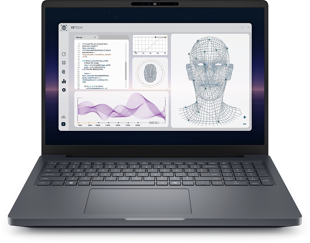 Dell Pro Max 16 Plus MB16250, Intel Ultra 7 265HX (13TOPS NPU, 20 cores, up to 5.30 GHz), 16.0" FHD+(1920x1200) VRR 120Hz, 500nits, 32GB: 2x16GB 6400 MTs DDR5, 1TB SSD, NVIDIA RTX PRO 1000 8GB GDDR7, 8MP HDR + IR Cam, and Mic, Wi-Fi 7, FPR, Backlit K