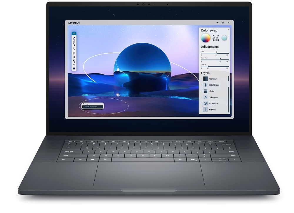 Dell Pro Max 16 Premium MA16250, Intel Ultra 7 265H, vPro (13TOPS NPU, 16 cores, up to 5.30 GHz), 16", FHD+ (1920x1200) VRR 120Hz, 500nits AG, 32GB LPDDR5x 8400 MT/s, 1TB SSD, NVIDIA RTX PRO 1000 8GB GDDR7, 8MP HDR + IR Cam and Mic, Wi-Fi 7, FPR, Bac