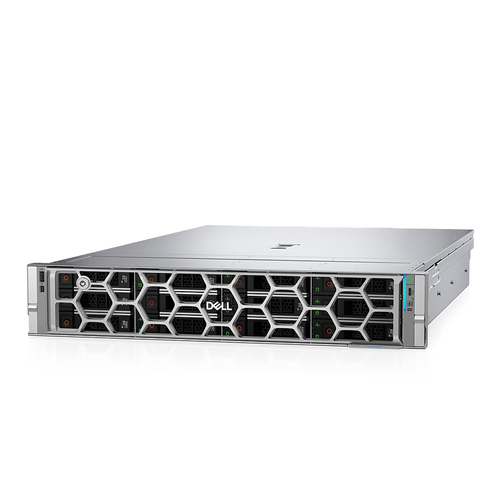 Dell PowerEdge R570, Xeon 6511P, 12x 3.5" Chassis, 2x 960GB SSD, 32GB, Dual  1100W, Rails, Intel Xeon 6 Performance 6511P 2.3G, 16C/32T, 72M Cache,  3.5" up to 12 SAS4/SATA Drives, 2x 960GB SSD 6Gbps, 32GB RDIMM 6400MT/s, H965i Adapter, Basic NBD 36M