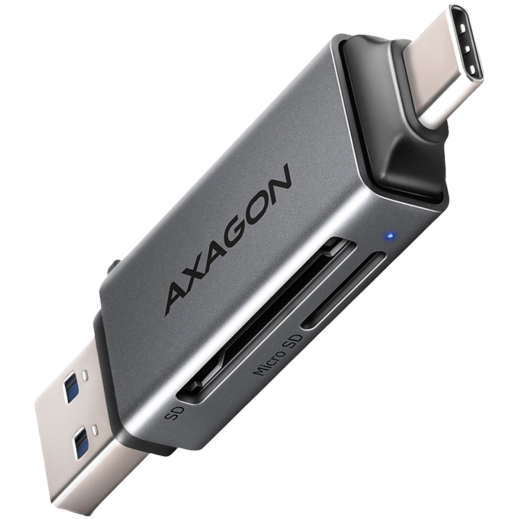 Axagon CRE-DAC External, Type-C+Type-A 2-slot SD/microSD